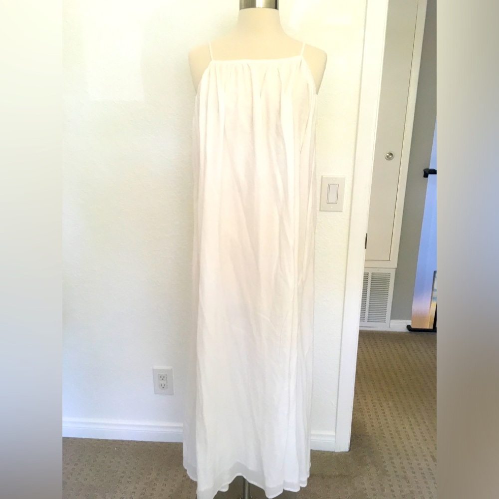 Mikoh Maxi Dress Resort Cover Up Boho Gauze Cotton Lined White S Dress